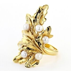 18K YELLOW GOLD CULTURED FRESHWATER PEARL RING